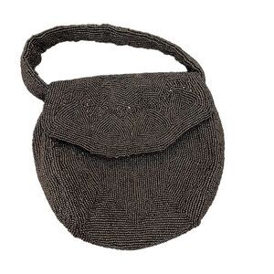 Kenneth Jay Lane Brown Micro Bead Small Evening Bag